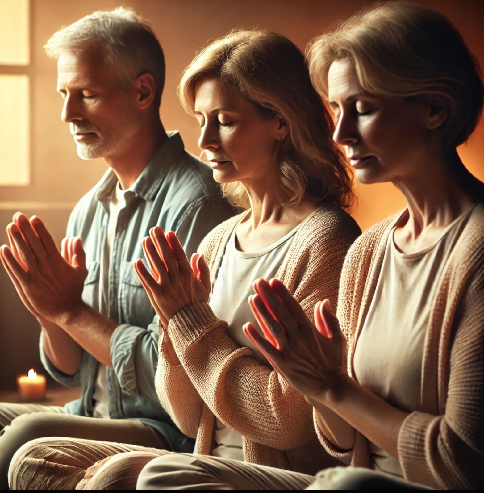 People praying